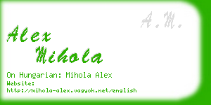 alex mihola business card